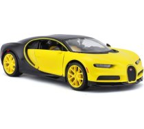 Saliktais modelis bugatti chiron dzeltens un melns 1/24