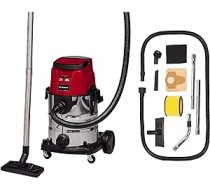 Einhell TE-VC 36/25 Li S-Solo Power X-Change bezvadu mitrais/sausais putekļsūcējs (Li-Ion, 36 V, ECO/Boost režīms, 150 mbar sūkšanas jauda, nerūsējošā tērauda tvertne 25 L, bez akumulatora un lādētāja) ,