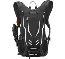 Toptrek Velosipēdu mugursoma 18 L īpaši vieglas velosipēdu mugursomas ar lietus pārsegu un ķiveres pārsegu Hidrācijas mugursoma Ūdensizturīga riteņbraukšanas mugursoma Sporta mugursoma Hidrācijas mugursoma vīriešiem MTB (melna)