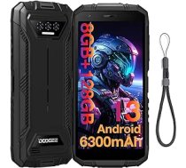 DOOGEE S41 Plus Robustes viedtālrunis 2024, 8 GB RAM + 128 GB ROM/TF 1 TB Robuste Telefons, 6300 mAh-Mobiltelefons, 5,5-Zoll-HD+-Bildschirm Android 13-Telefon, IP68 wasserdichtes Telefon entsperrt