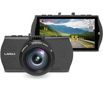 LAMAX C9 Dash Cam automašīnas priekšējā 2K kameras video reģistrators automašīnai — kompakta automašīnas kamera, 2,7 collu LCD displejs, 150° platleņķis, GPS radara detektors, nakts redzamība, WiFi, WDR, G sensors un cilpas ierakstīšana ANEB07R95KM2MT