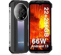 DOOGEE S110 āra mobilais tālrunis bez līguma Android 13 (2023), Helio G99 22GB + 256GB (TF 2TB), 10800mAh 66W āra viedtālrunis 6,6 collu FHD+ 120Hz, 50MP + 24MP Night Vision IP68 Waterproof