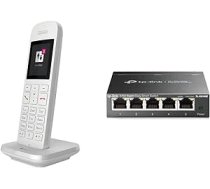 Telekom Speedphone 12 White bezvadu tālrunis un TP-Link TL-SG105E 5 portu Gigabit Easy Smart Managed tīkla slēdzis ANEB0CX56GRKST
