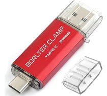 BorlterClamp Type C USB zibatmiņas disks 512GB OTG Memory Stick Dual Port USB C 3.0 Flash Drive Android viedtālrunim Samsung S10 S9, Huawei Honor u.c., planšetdatoriem un personālajiem datoriem (sarkans) ANEB081F1WM9DT