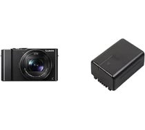 Panasonic DMC-LX15EG-K Lumix Premium digitālā kamera un VW-VBT190E-K litija jonu videokameras akumulators (piemērots Panasonic videokamerām, piemēram, VXF999, VX989, W580, V380, V180, V777, V160mA, 190)