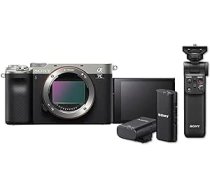 Sony Alpha 7C bezspoguļa E-Mount pilna formāta digitālā kamera, tikai korpuss, ar Sony GP-VPT2BT Bluetooth rokturi un Sony ECM-W2BT Bluetooth mikrofonu