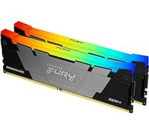 Kingston Fury Renegade RGB 64GB 3600MT/s DDR4 CL18 DIMM (komplekts ar 2) Galddatora spēļu atmiņa — KF436C18RB2AK2/64