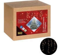 Idena 31270 - LED čiekuru gaismas ar 400 LED diodēm siltā baltā krāsā, ar 8 stundu taimera funkciju un transformatoru, aptuveni 10,27 m garas, dekorēšanai dārzā, balkonā, terasē un Ziemassvētkos
