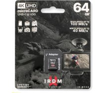 Microsd karte irdm 64gb uhs-i u3 adapteris