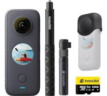 Insta360 ONE X2 Creator Kit - 5,7K 360° darbības kamera ar stabilizāciju, ūdensizturīga, pateicoties IPX8, skārienjutīgais ekrāns, automātiskā video rediģēšana, balss vadība