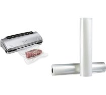 CASO VC10 Vacuum Sealer - Stiftung Warentest testu uzvarētājs, pārtika paliek svaiga līdz pat 8 x ilgāk 30 cm garā un stabilā metinājuma šuve & Amazon Basics 28 cm x 500 cm, 2 ruļļi