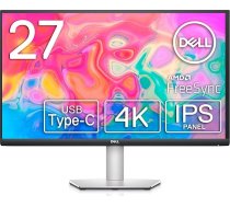 Dell S2722QC 27 collu USB-C monitors, 4K UHD 3840 x 2160, 60 Hz, 4 ms (Extreme), IPS pret atspīdumiem, 16:9, 2 x HDMI, USB-C, platīna sudraba krāsā