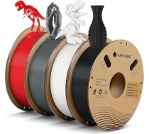 ANYCUBIC PLA filaments 1,75 mm, 3D printeru filaments, 4 kg, melns + balts + pelēks + sarkans