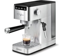 Polti Coffea P10S manuālais espresso un kapučīno aparāts, piemērots maltai kafijai un 44 mm E.S.E. spilventiņiem, piena putošanas sprausla, 1,3 l noņemama tvertne, sudraba krāsā