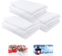 YEXEXINM 3 Pack 90 x 243 cm Ziemassvētku mākslīgā sniega dekori, Ziemassvētku sniega segas ruļļi, balts Ziemassvētku sniega paklājiņš, pūkains mākslīgais sniegs eglītei, ciemata piederumi