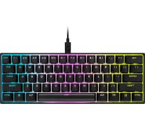 Corsair K65 RGB Mini 60% vadu mehāniskā spēļu tastatūra Cherry MX slēdzis, sarkans PBT Double Shot, saderīga ar iCUE, QWERTY ES - PC, Mac, Xbox, Black