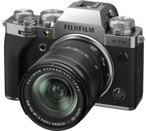 FUJIFILM X-T4 sistēmas kamera (26,1 megapikseļu, X-Trans CMOS 4 sensors, 7,6 cm (3 collu) skārienjūtīgais LCD displejs) ar XF18-55mmF2.8-4 R LM OIS objektīva komplektu, sudraba krāsā