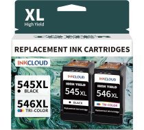 INKCLOUD PG-545XL CL-546XL kasetnes Canon printera kasetnes 545 546 XL multipaketei Canon Pixma TS3350 TS3300 TS3352 TR4650 TR4550 TR4550 TR4551 MG2550s MG3050 MX495 (1 melna, 1 krāsaina )