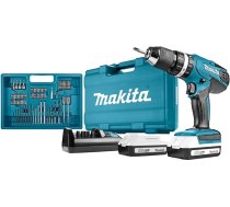 Makita HP457DWE10 akumulatora triecienurbjmašīnas komplekts ar 74 piederumiem