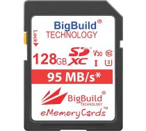 BigBuild Technology 128GB UHS-I U3 95MB/s atmiņas karte Nikon 1 J1, S1, V2, Nikon COOLPIX A10, A100, A300, A900, AW130, B500, B700, P1000, P900, W100, W300 kamerām