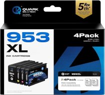 Quark 953 XL 953XL tintes kasetnes, kas paredzētas HP 953XL tintes kasetņu nomaiņai HP Officejet Pro 7720 7740 8740 8740 8730 8725 8720 8720 8710 8218 8210 7730 8715 (melna, ciāna, purpura, dzeltena, 4 iepakojumi)