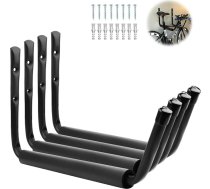 SWTYExt Pakete ar 4 sienas āķiem Garāža 38 cm āķi Garāžas sienas āķi Lieljaudas ierīču turētājs Trepju āķis Sienas āķis Jumbo roka Lieljaudas āķu organizators trepēm Kajaki Velosipēds Slēpes Šļūtene Saliekamie krēsli