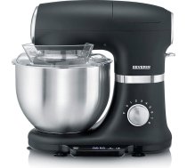 SEVERIN KM 3898 virtuves kombains ar skalu, liela mīcīšanas mašīna līdz 3 kg kūku mīklas, izturīga mīklas mīcīšanas mašīna ar mīklas āķi, plakanu maisītāju un putukrāsni, 1000 W, melns, matēts, nerūsējošais tērauds