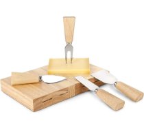 ROMINOX Dāvanu priekšmets Siera nažu komplekts // Magno - siera piederumu komplekts 6 gab: Siera nažu komplekts, 4 siera griešanas rīki, bloks kalpo kā stāvvieta uzglabāšanai un izlikts kā siera galds.