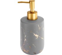 QUARKZMAN 1 x 12,5 oz ziepju dozators, roku un mazgāšanas līdzekļu dozators, losjona dozators ar sūkni virtuvei, dekoram, izlietnei, vannas istabai, marmora raksts, matēts, pelēks