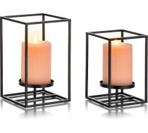 Sziqiqi Candle Holder Metal Set of 2, Dzelzs dekoratīvais tējas gaismas turētājs, sveces turētājs stabuļu svecēm, melns, moderns sveču statīvs, galda dekorēšana kāzām, viesistabai, Ziemassvētkiem