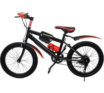 20 collu bērnu velosipēds, zēnu velosipēds, kalnu velosipēds, alumīnija disku bremzes / bremžu velosipēds ar somu un pudeles turētāju, bērniem zēniem un meitenēm, 6 pārnesumi