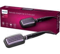 Philips BHH880/00 - Cepillo Plano para alisar con calor, Moldeador de Pelo, cepillo alisador, 170 °C, 200 °C, anilla para colgar, Color Negro, rosa