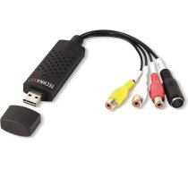 Technaxx Video Grabber USB 2.0 uztveršanas karte - Hi8 VHS uz digitālo DVD konversija Windows datoram ar profesionālu rediģēšanas programmatūru - augstas kvalitātes audio video digitālā pārveidotāja adapteris TX-20