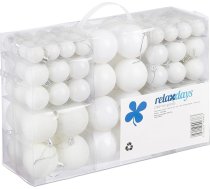 Relaxdays 100 Ziemassvētku bumbiņu komplekts - Ziemassvētku rotājumi - matētas, spīdošas, mirdzošas bumbiņas - diametrs 3, 4 un 6 cm - krāsu izvēle