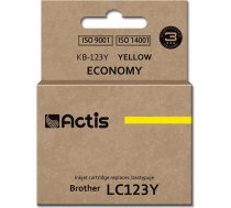 Partydeco Actis kb-123y tinte (aizstājējinstruments brother lc123y/lc121y; standarta; 10 ml; dzeltena)