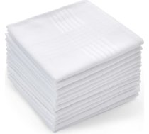 Ohuhu Vīriešu kabatlakatiņi, 13 auduma kabatlakatiņu komplekts, kabatlakatiņu audums, 100% kokvilna, mazgājams veļas mazgājamā mašīnā, balts Vīriešu kabatlakatiņi, kabatlakatiņi vīriešu dāvanai, 40 cm x 40 cm, balts