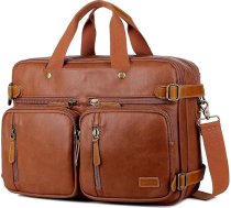 HB-22 Vīriešu PU ādas portfeļa mugursoma hibrīda 17 collu klēpjdatora soma Messenger Bag biznesa plecu soma daudzfunkcionāla darba soma plecu soma vīriešiem