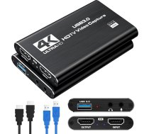 Amtake 4K video ierakstīšanas karte, USB 3.0 ierakstīšanas karte, atbalsta 4K HDMI cilpas izvades un 1080P 60FPS video ierakstīšanas saderība ar Xbox/PS4/Switch/Kameru/PC/OBS