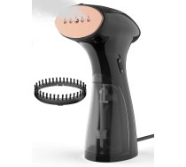 1600 W tvaika tvaicētājs, pārnēsājams tvaicētājs ar konstantu tvaika padevi 25 g/min, kompakts ceļojuma gludeklis, tvaika gludeklis, ātra grumbu izlīdzināšana apģērbiem, melns