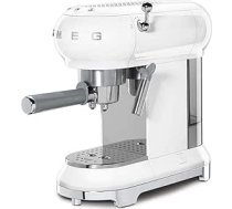 Smeg, ECF01WHEU Manuālais espresso automāts, kapučīno sistēma, termobloks, liela kausa korpuss un dubultās kafijas funkcija, 1 litra ūdens tvertne, kompakti izmēri, 1350 W, balts