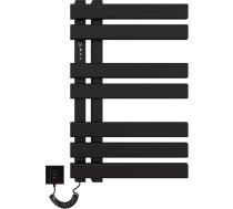 Elektriskais dvieļu žāvētājs Intelligent Constant Temperature Towel Heater Vannas istabas radiators Matt Black 450 x 720 mm Oglekļa šķiedras apkures dvieļu žāvētājs Enerģijas taupīšana Drošība Black Left
