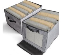 tEEZErshop drēbju skapja organizators, 2 gab., 40 x 32 x 23 cm, lielas ietilpības kastes, skapis ar izturīgu 3 mm PP kartonu [aptuveni 1,3 kg], salokāms drēbju skapis, izgatavots no sieta un glabāšanas kastes ar