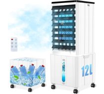 Gaisa kondicionieris bez izplūdes šļūtenes, 12L 60W gaisa kondicionieris ar 12H taimeri, 3 režīmi, 40 dB, 120° svārstības, noņemama ūdens tvertne, tālvadības pults, klusais gaisa dzesētājs, gaisa kondicionieris mājai