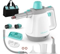 HAUSHOF rokas tvaika tīrītājs 450 ml, 1200 W rokas tvaika tīrītājs visam ar 8 piederumiem, 3,0 bāru tvaika spiediens netīrumu un tauku noņemšanai no grīdām, logiem, virtuvēm, tualetēm, automašīnas