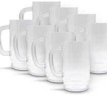 DOJA Barcelona plastmasas alus krūzes | 50cl | 8 pudeles | polikarbonāta alus krūzes | atkārtoti lietojamas cietas plastmasas alus glāzes | plastmasas alus glāze, alus mērīšanas krūze, alus kausi, plastmasas kausi