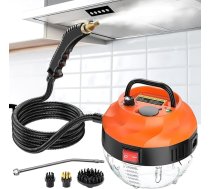 Tvaika tīrītājs 2500 W, rokas tvaika tīrītājs ar 6 regulējamiem ātrumiem un 3 veidu birstes galviņām, 1000 ml liela ūdens tvertne, tvaika tīrītājs visam, kas nepieciešams virtuves mēbelēm grīdām vannas istabai (vidējs)