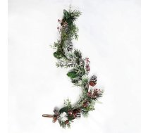 SHATCHI Dabiski meklē mākslīgā sniega lapas, ziedi, priežu čiekuri un ogas vainags priekšējo durvju piekaramie Ziemassvētku rotājumi Xmas kāzu dekori zaļš vītne 150 cm