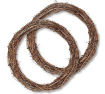 2 gabali Dabīgais vīnogulāju vainags - 30 cm apaļš rotangpalmas zaru vainags, Ziemassvētku vainags Helovīna rotangpalmas vainags DIY amatniecības dārza dārza mājas puses rotājumi