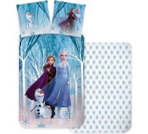 Brandmac Frozen Bērnu gultasveļa atgriezeniskā sega Frozen Forest 135 x 200 cm + uz spilvena 80 x 80 cm 100% kokvilna ar Elzu Annu un Olafu