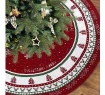 UXORSN Ziemassvētku eglītes svārki 90 cm Adītas sniegpārsliņas Ziemassvētku eglītes svārki Apaļš bordo zaļš Ziemassvētku eglītes svārki Liels Ziemassvētku eglīšu statīvs Ziemassvētku eglīšu paklājs mājas svētku Ziemassvētku rot